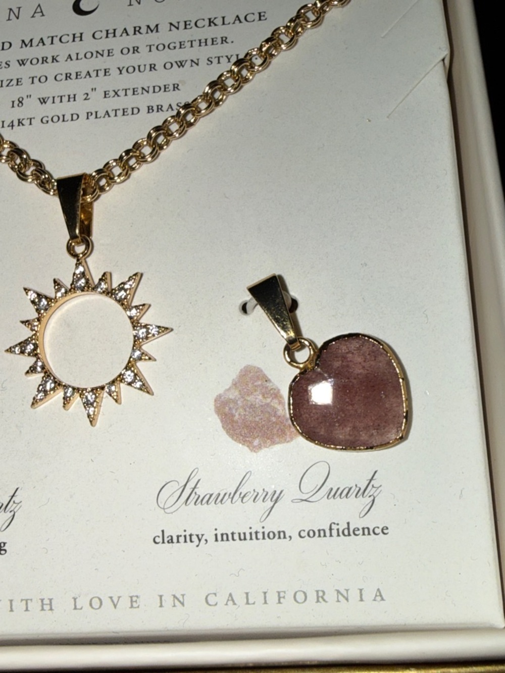 NIB Luna Norte Mix & Match Charm Necklace with Quartz - Picture 4 of 8